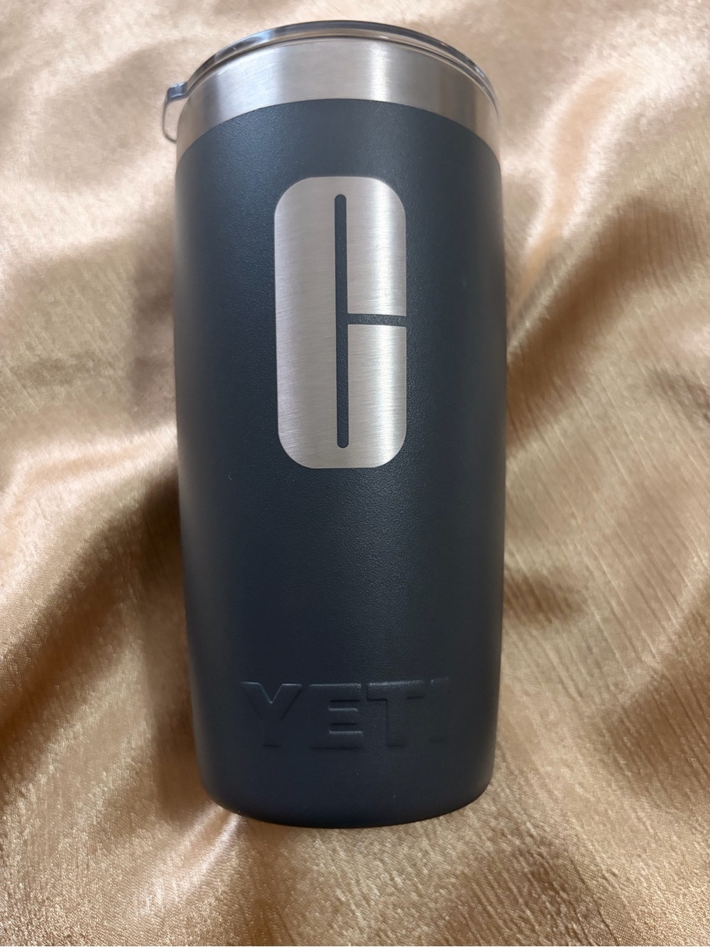 YETI Navy Blue Insulated Tumbler with Silver C Accent - Travel Mug
